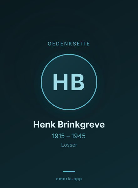 Gedenkportrait von Henk Brinkgreve