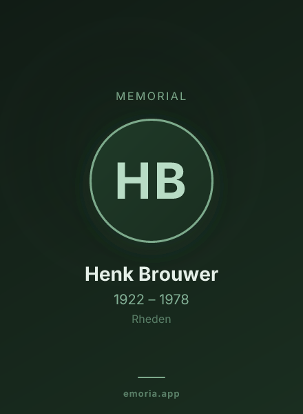 Memorial portrait of Henk Brouwer