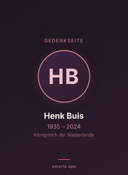 Gedenkportrait von Henk Buis