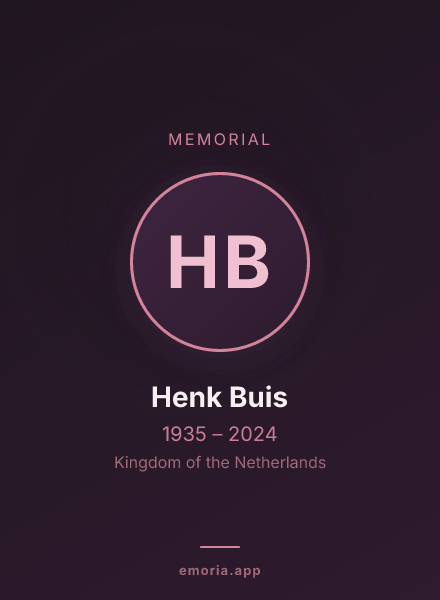 Memorial portrait of Henk Buis