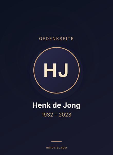 Gedenkportrait von Henk de Jong