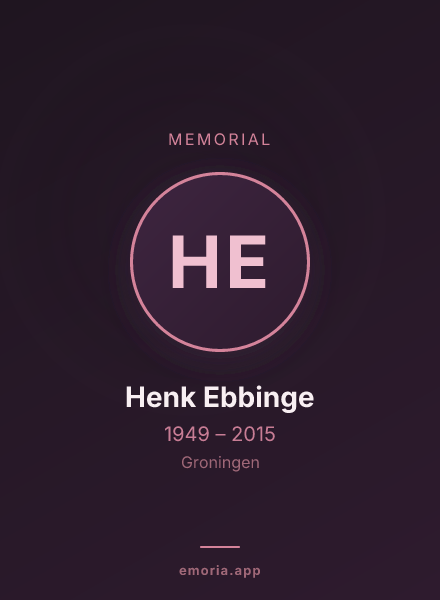 Memorial portrait of Henk Ebbinge