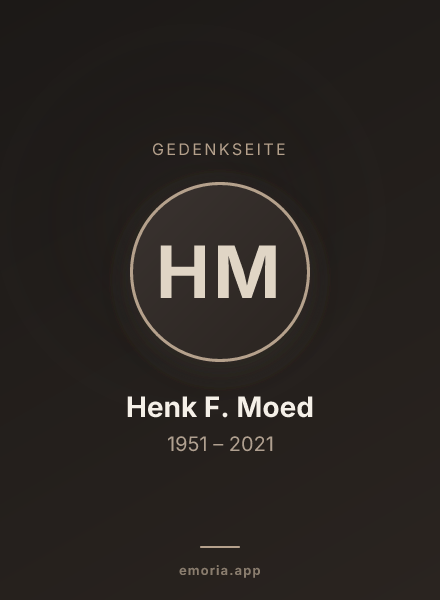 Gedenkportrait von Henk F. Moed