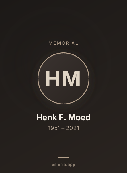 Memorial portrait of Henk F. Moed