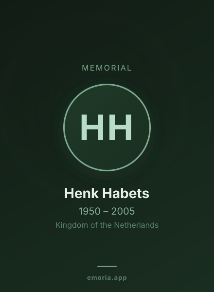 Memorial portrait of Henk Habets