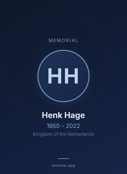 Memorial portrait of Henk Hage
