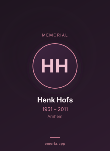 Memorial portrait of Henk Hofs