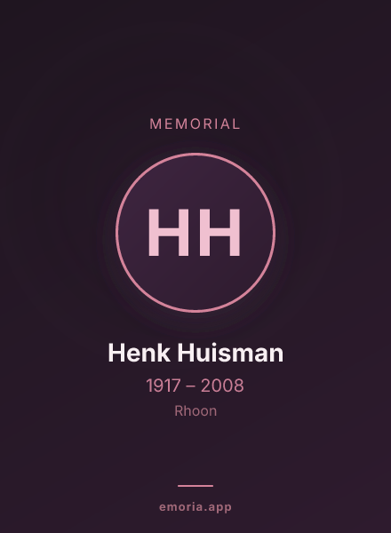 Memorial portrait of Henk Huisman