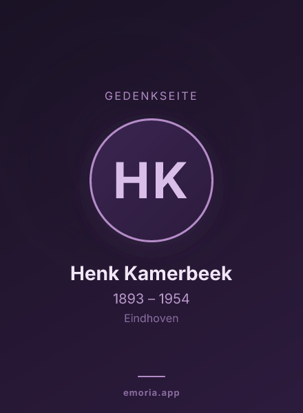 Gedenkportrait von Henk Kamerbeek