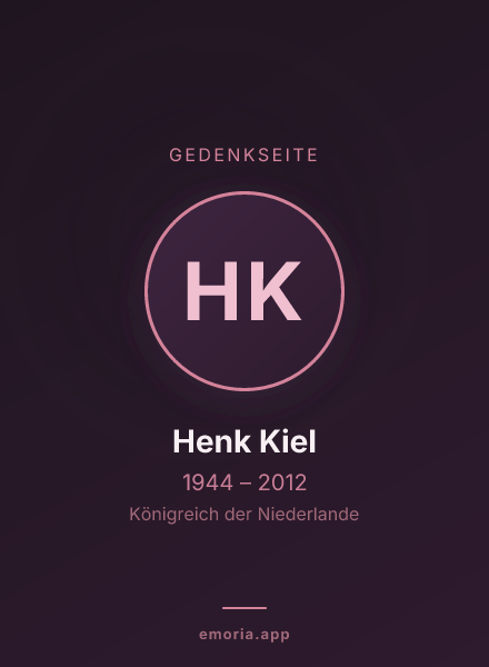 Gedenkportrait von Henk Kiel