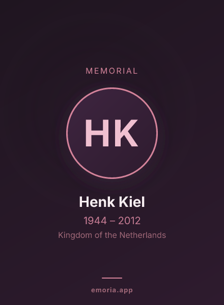 Memorial portrait of Henk Kiel