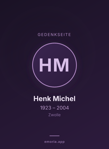Gedenkportrait von Henk Michel