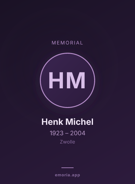 Memorial portrait of Henk Michel