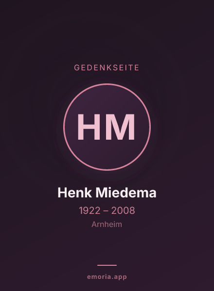 Gedenkportrait von Henk Miedema