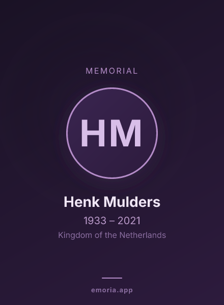 Memorial portrait of Henk Mulders