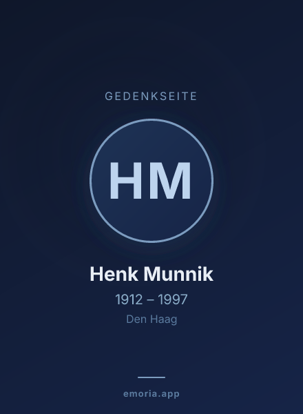 Gedenkportrait von Henk Munnik