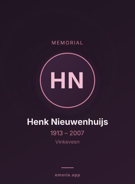 Memorial portrait of Henk Nieuwenhuijs