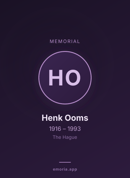 Memorial portrait of Henk Ooms