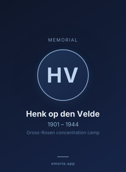 Memorial portrait of Henk op den Velde