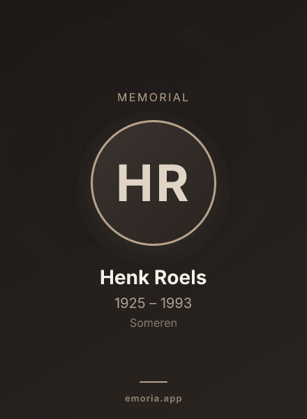 Memorial portrait of Henk Roels