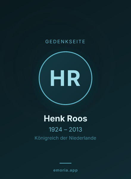 Gedenkportrait von Henk Roos