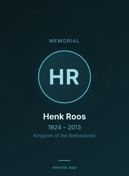 Memorial portrait of Henk Roos