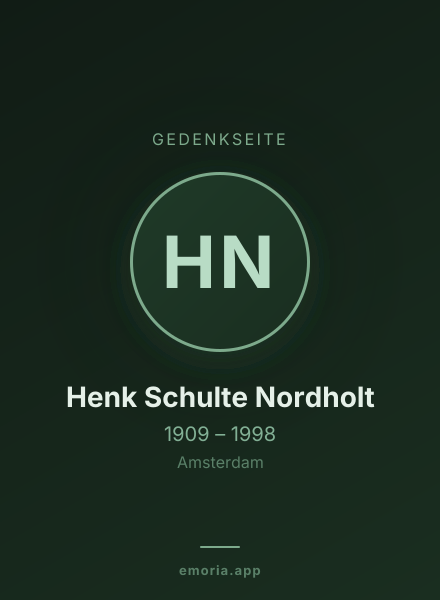Gedenkportrait von Henk Schulte Nordholt