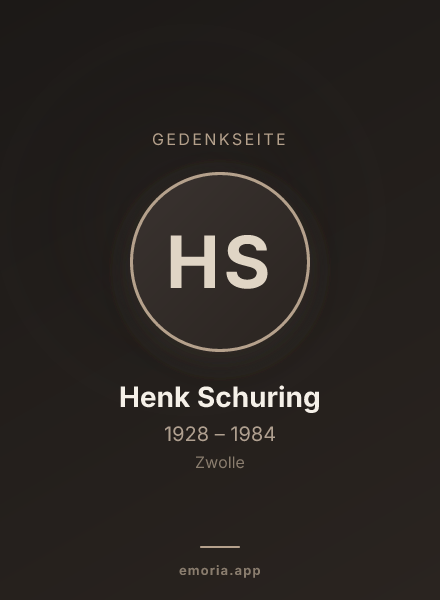 Gedenkportrait von Henk Schuring