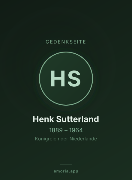 Gedenkportrait von Henk Sutterland