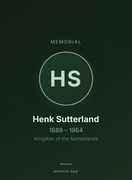 Memorial portrait of Henk Sutterland