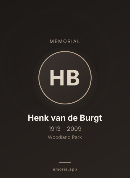 Memorial portrait of Henk van de Burgt