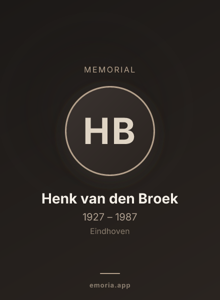 Memorial portrait of Henk van den Broek