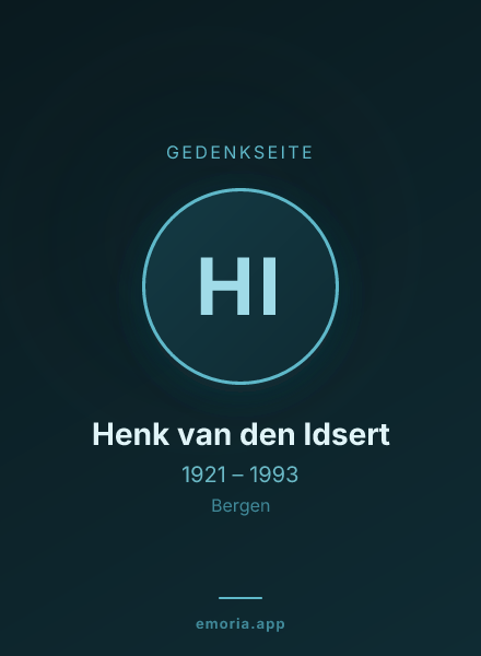 Gedenkportrait von Henk van den Idsert
