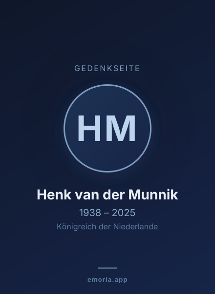 Gedenkportrait von Henk van der Munnik