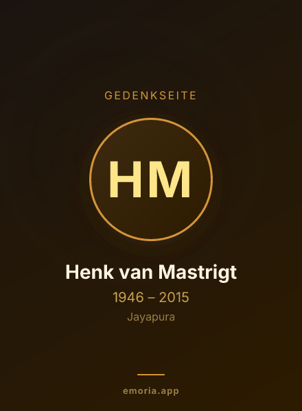 Gedenkportrait von Henk van Mastrigt
