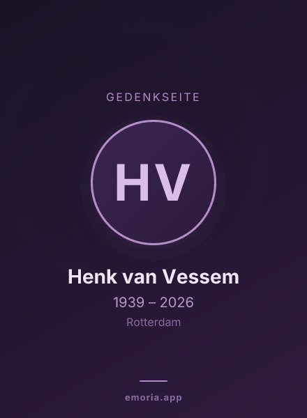 Gedenkportrait von Henk van Vessem