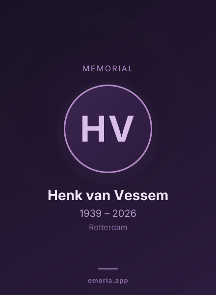 Memorial portrait of Henk van Vessem