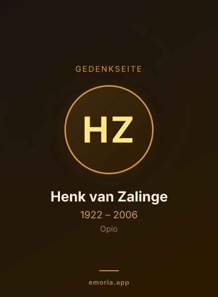 Gedenkportrait von Henk van Zalinge