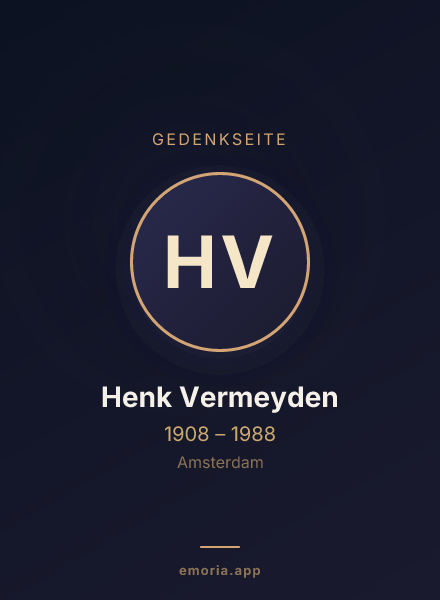 Gedenkportrait von Henk Vermeyden