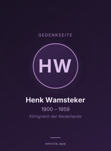 Gedenkportrait von Henk Wamsteker