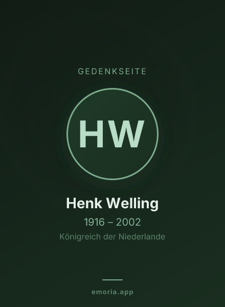 Gedenkportrait von Henk Welling