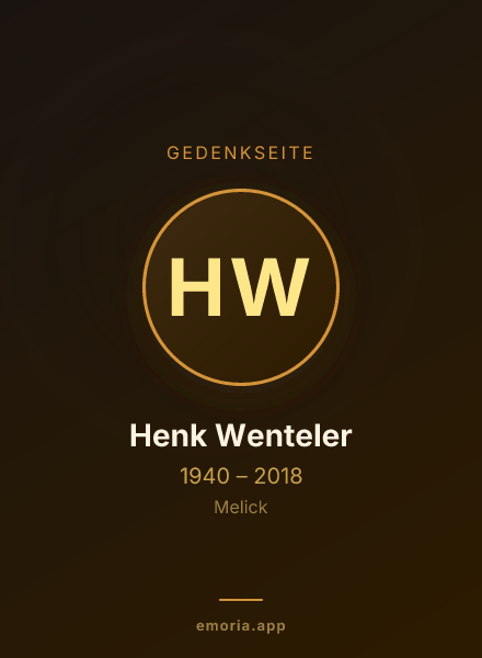 Gedenkportrait von Henk Wenteler