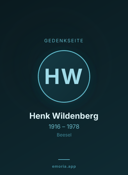 Gedenkportrait von Henk Wildenberg