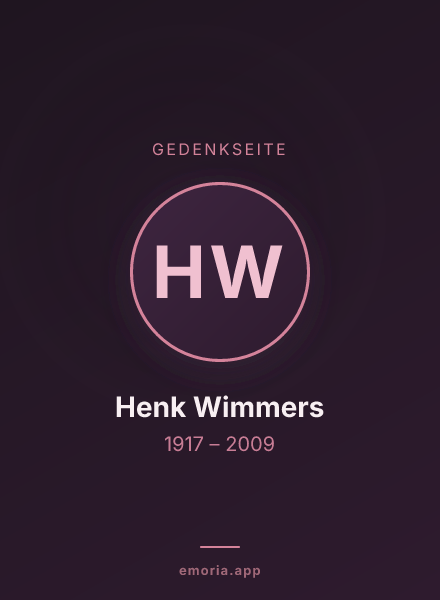 Gedenkportrait von Henk Wimmers