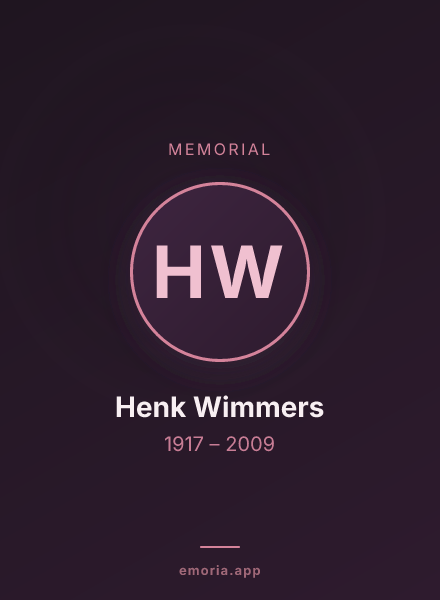 Memorial portrait of Henk Wimmers