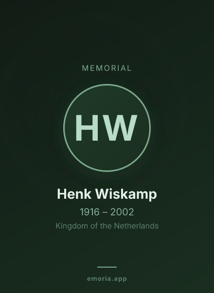 Memorial portrait of Henk Wiskamp