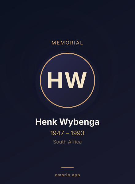 Memorial portrait of Henk Wybenga