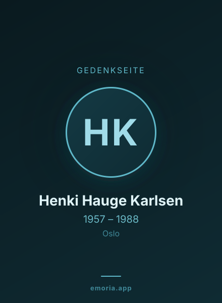 Gedenkportrait von Henki Hauge Karlsen