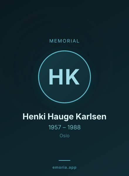 Memorial portrait of Henki Hauge Karlsen