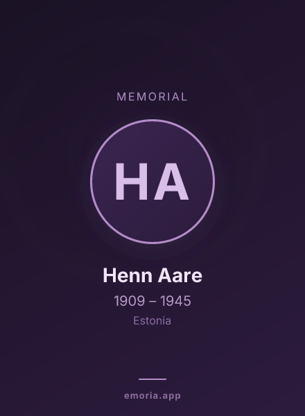Memorial portrait of Henn Aare